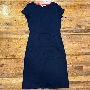 Boden Navy Cotton Phoebe Dress - size 6 Tall